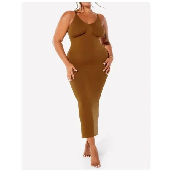 open lace back dress Bluebell Strapless 3D Midi Dress in Orange